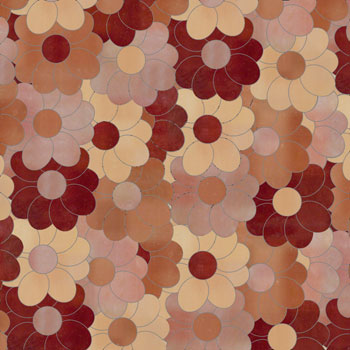 Mosaic House Moroccan tile Flower 4-7-21-22 Rust Red Pink Light Pink  zellige, mosaic, zellij, field, pattern, glaze 